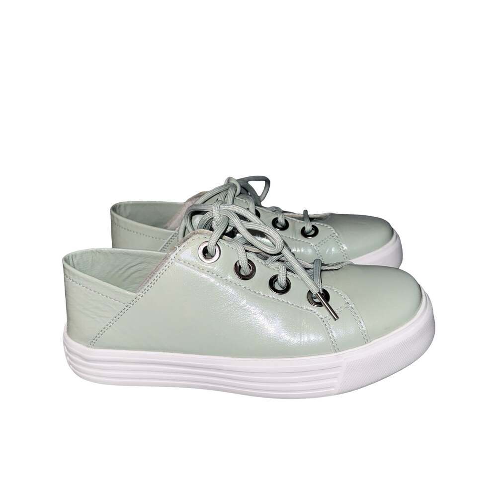 Earth Rosewood Cedarwood Seafoam Leather Sneakers Size 7.5M